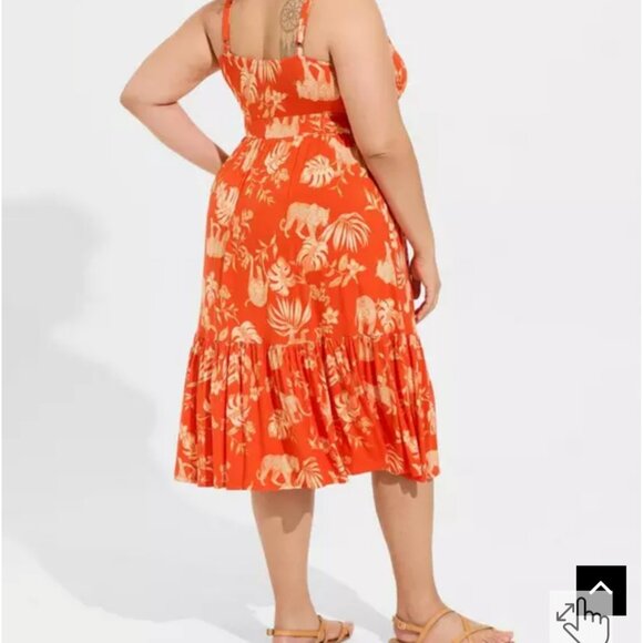 Torrid Orange Jungle Animal Print Dress - Picture 3 of 7